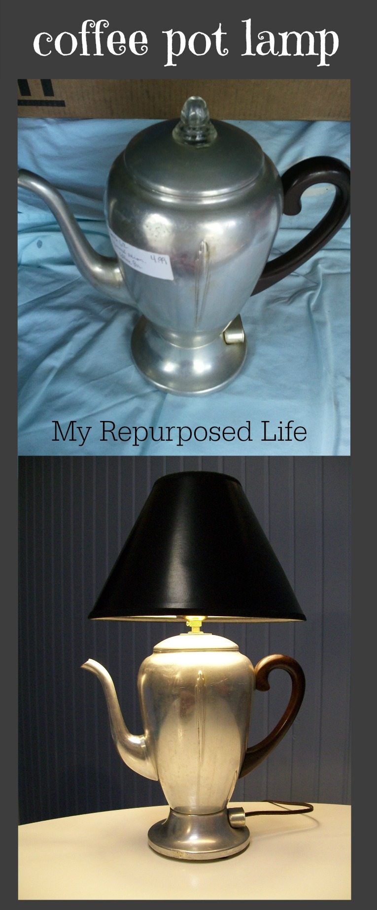 Repurposed Vintage Coffee Pot Lamp My Repurposed Life™