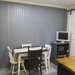 My Repurposed Life-using a paint sprayer to paint a bead board wall