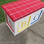 80s toy box with sliding chalkboard doors