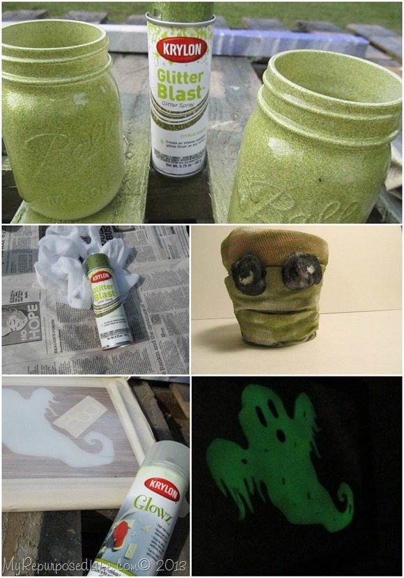 Krylon {mystery box} Halloween Mantel My Repurposed Life™