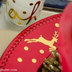 Red charger with reindeers
