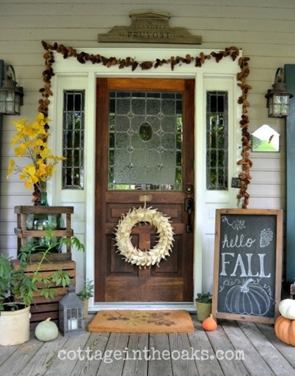 Fall front porch entry featured at Talk of the Town - www.knickoftime.net