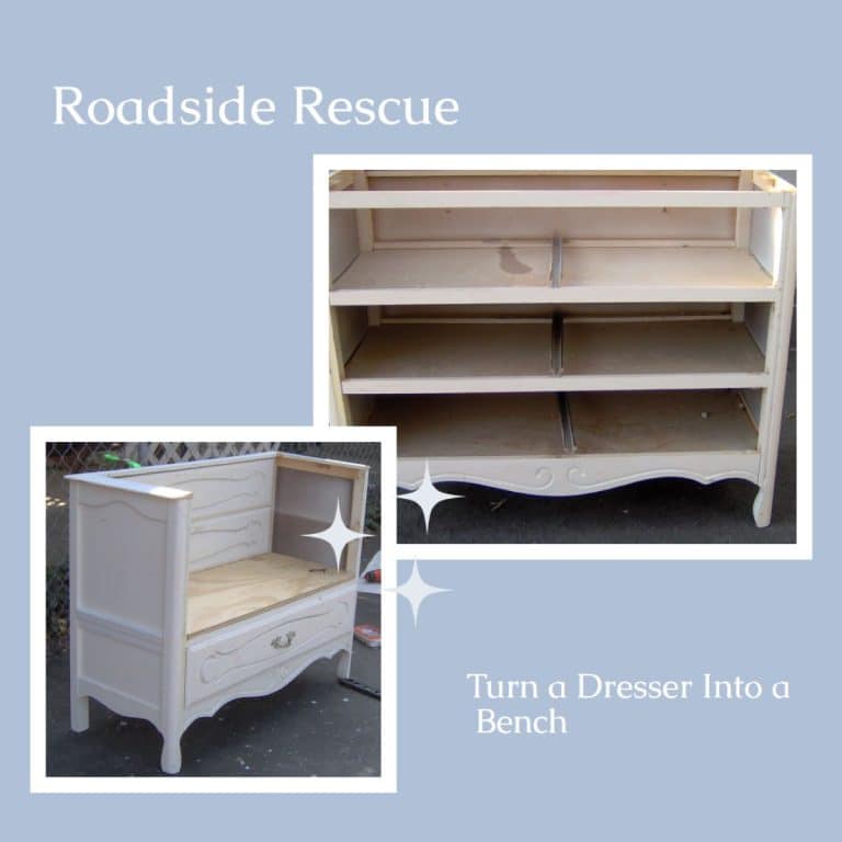Old dresser into bench