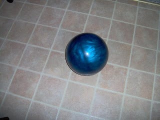 repurposed blue bowling ball