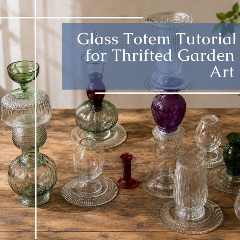 garden art using glassware
