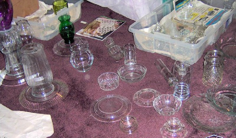thrifted glassware
