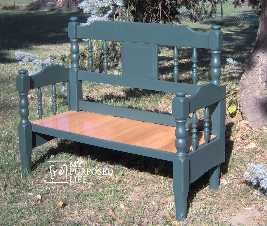 green headboard bench tutorial MyRepurposedLife