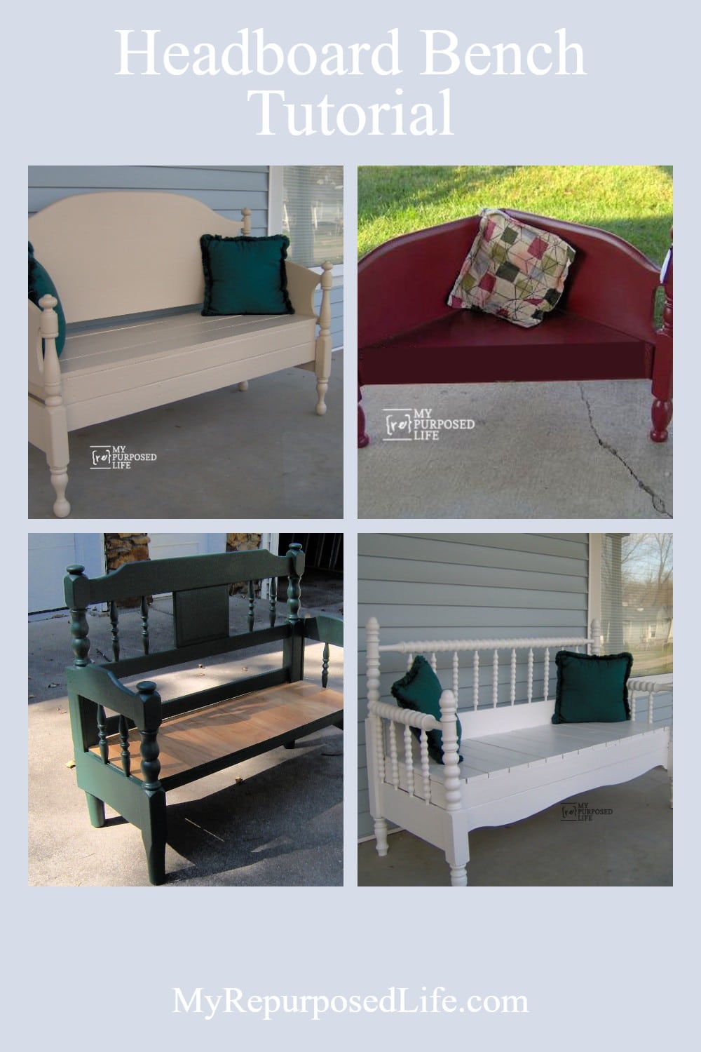 This headboard bench tutorial will get you started on your very first headboard bench! My Repurposed Life is the leading headboard bench resource. via @repurposedlife