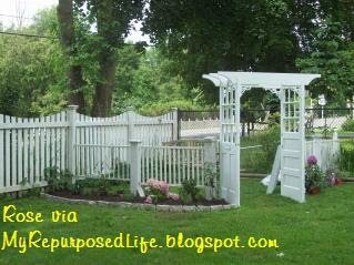 Garden Arbor made from doors and crib parts