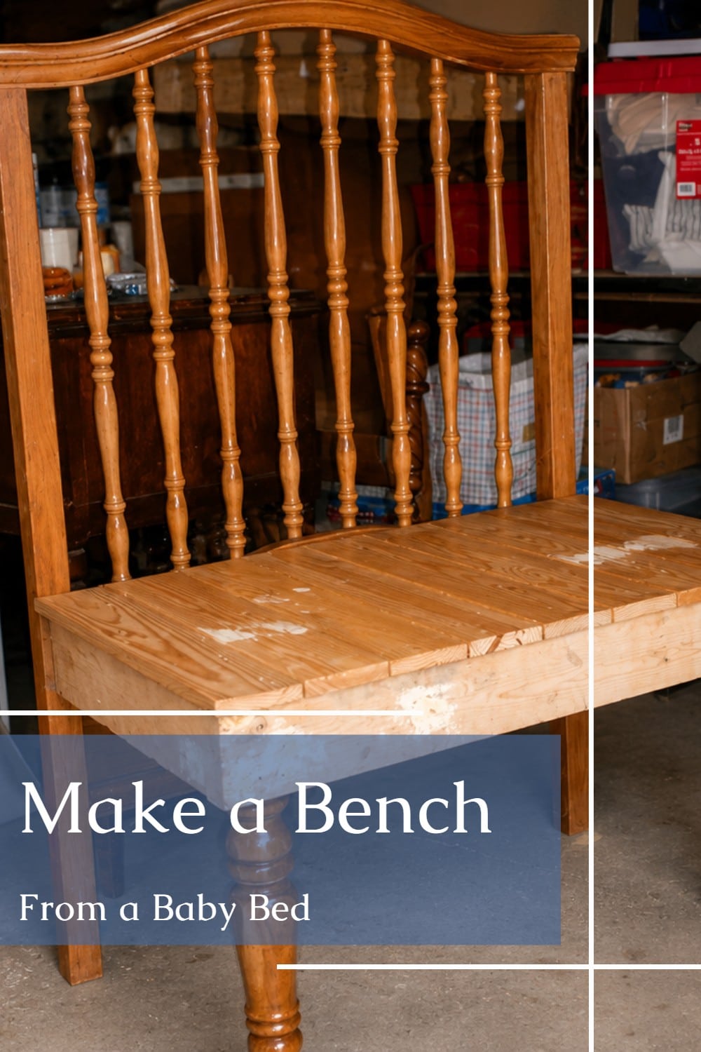 Charming Repurposed Crib Bench Idea via @repurposedlife