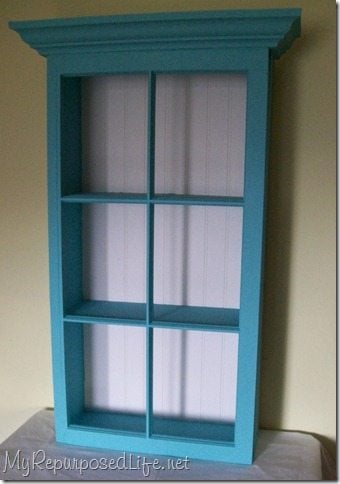 Turquoise Window Cabinet/Shelf