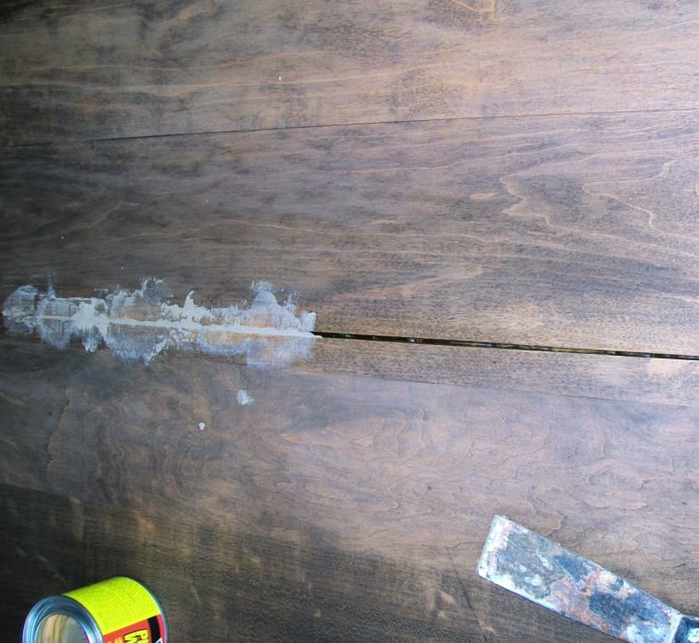 wood putty for crack in coffee table
