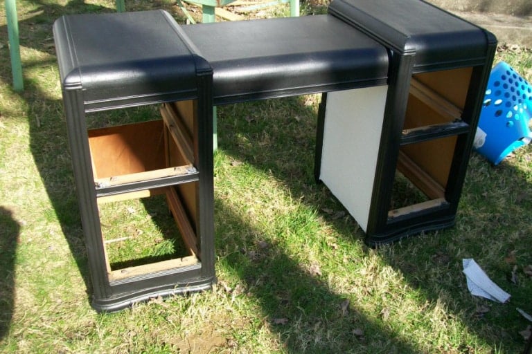 a former waterfall vanity into a desk