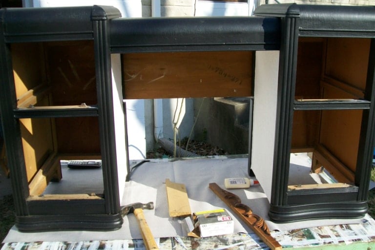 waterfall vanity reassembled