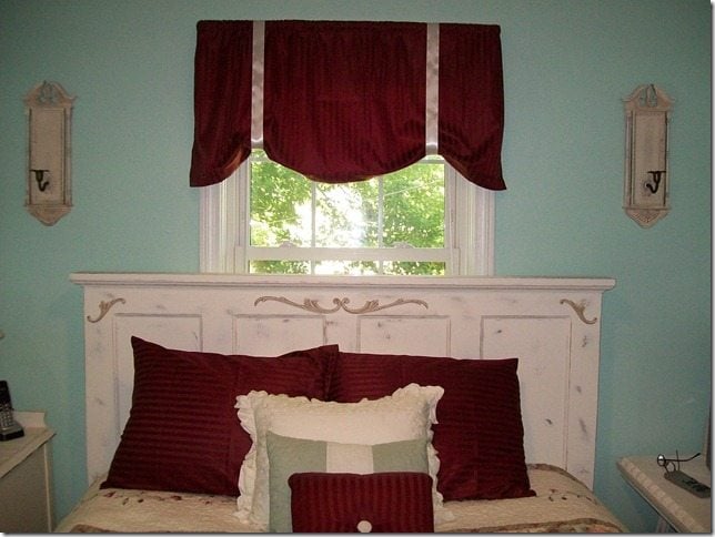 Repurposed door headboard
