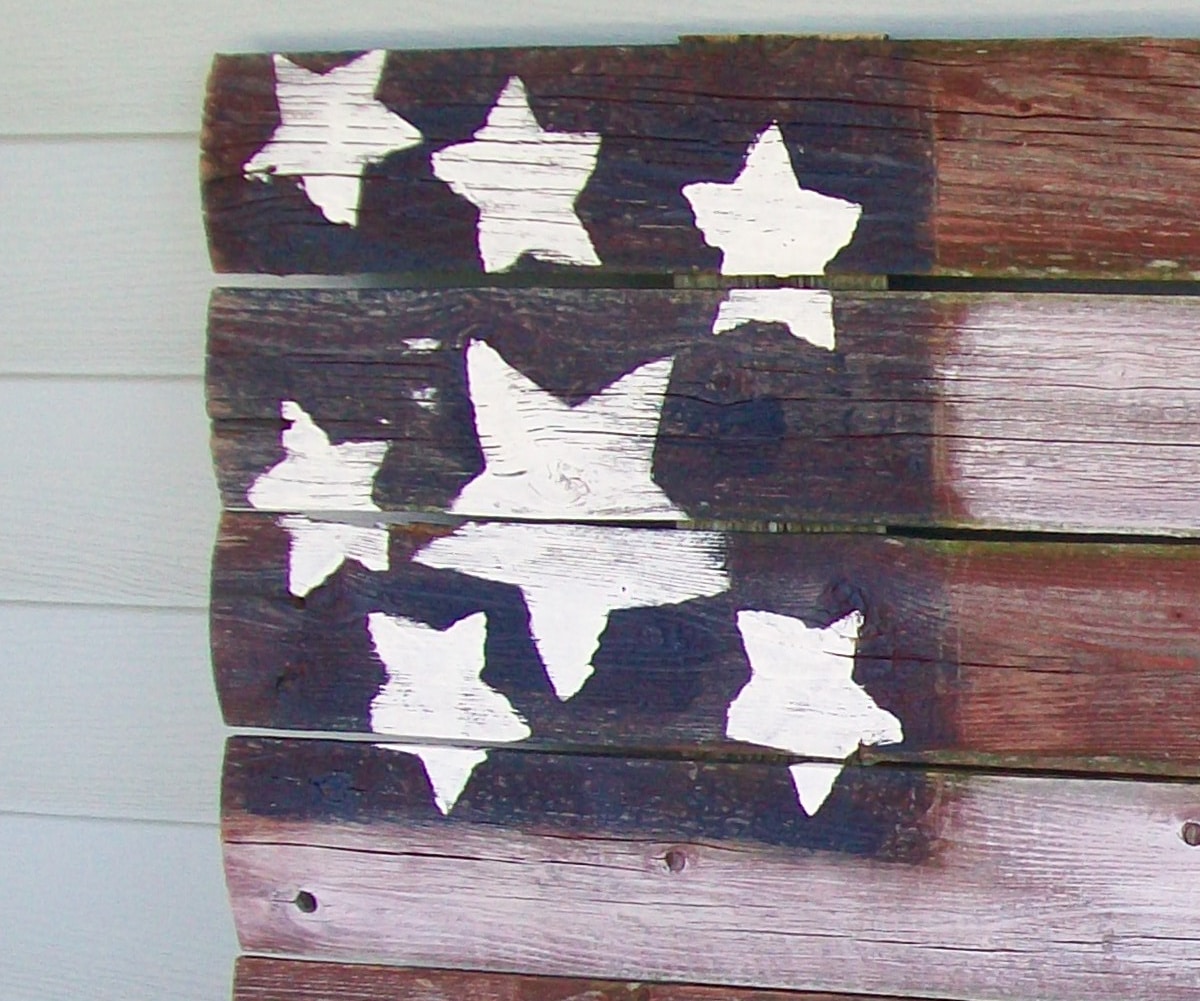 add stars to rustic flag