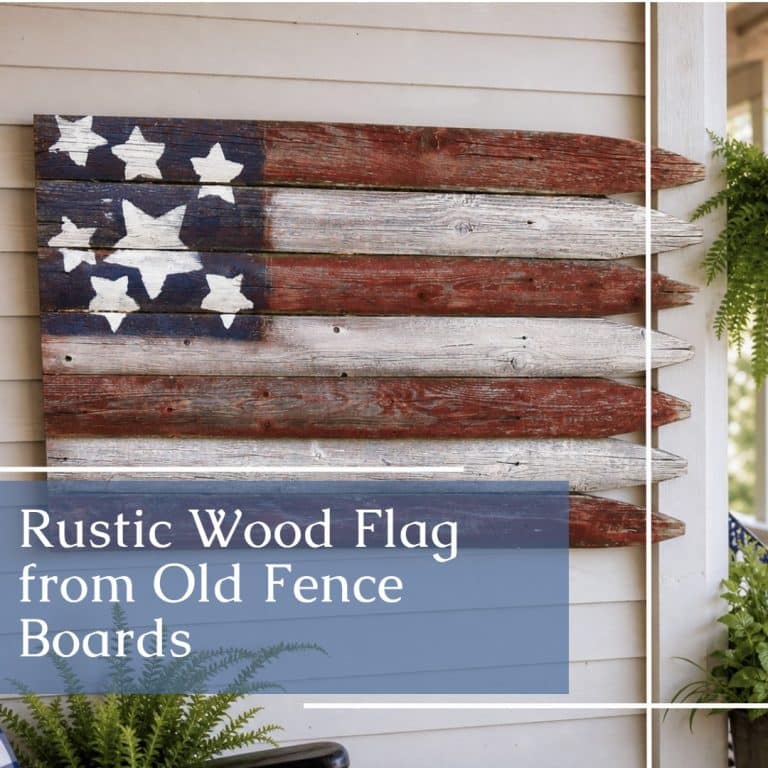 rustic wood flag from old fence boards