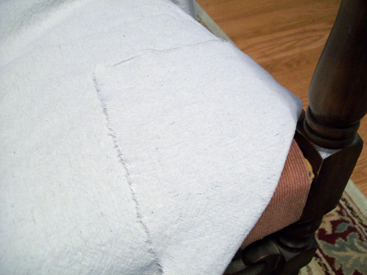 using dropcloth as upholstery material