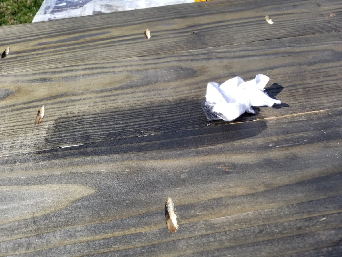 testing second coat ebony stain