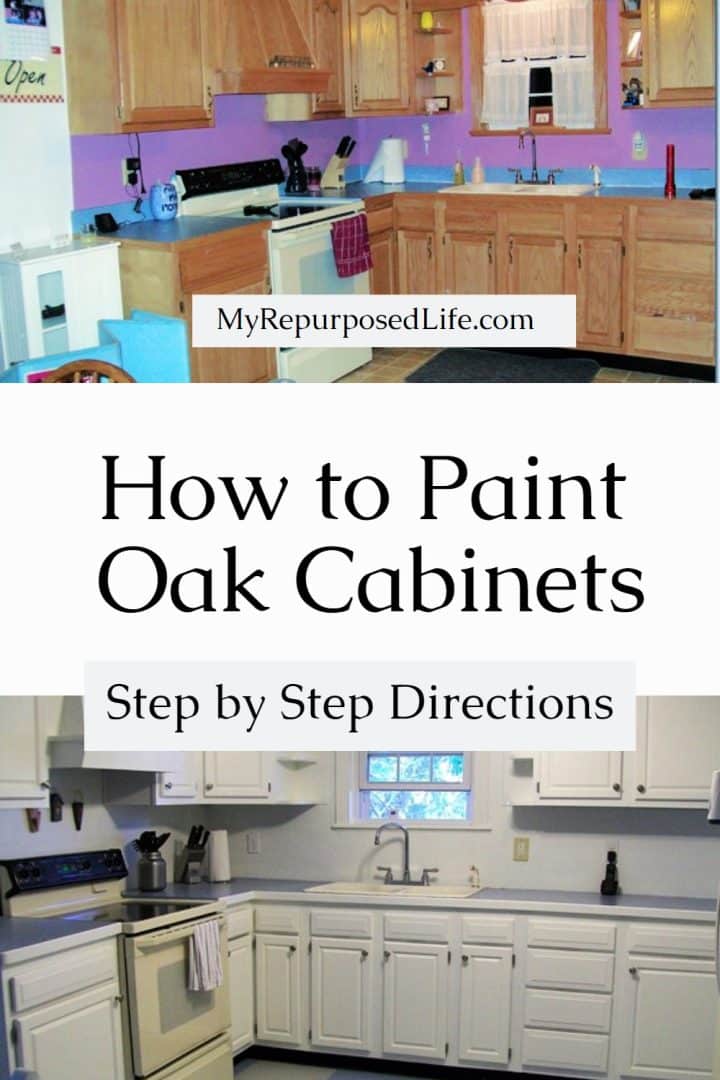 How to paint oak cabinets - My Repurposed Life®