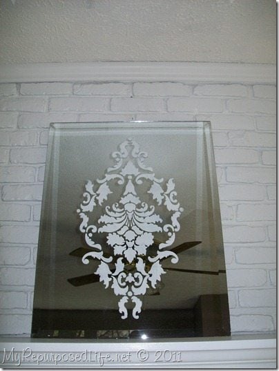 Damask Stenciled Mirror