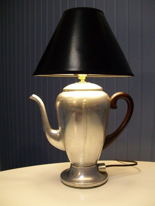Repurposed Vintage Coffee Pot Lamp