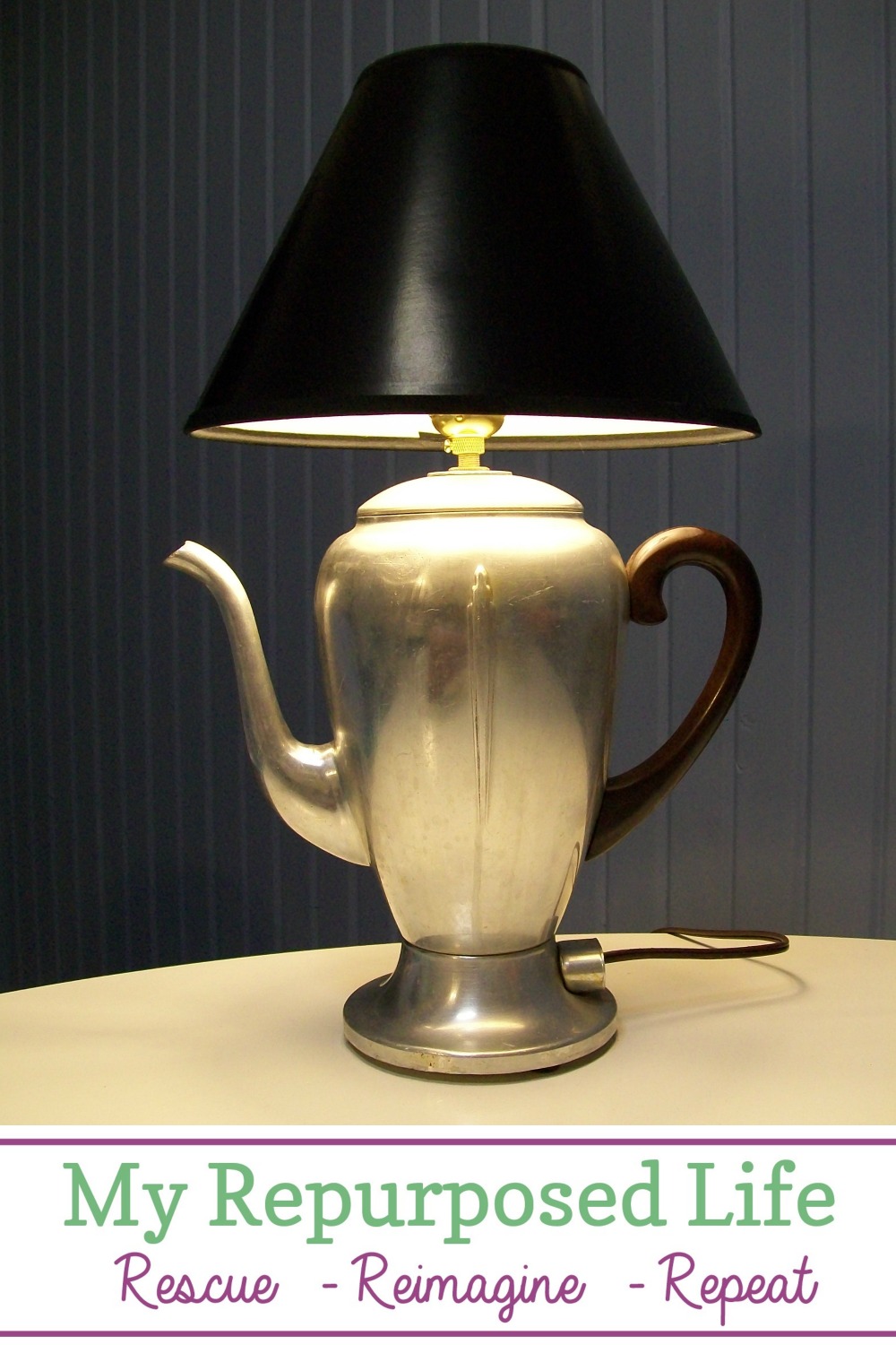 Repurposed Vintage Coffee Pot Lamp My Repurposed Life®
