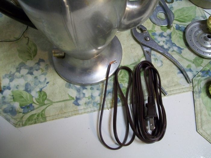 lamp wiring kit for vintage coffee pot lamp