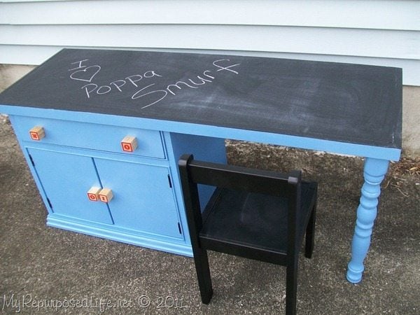 Repurposed Nightstand into Child’s Desk