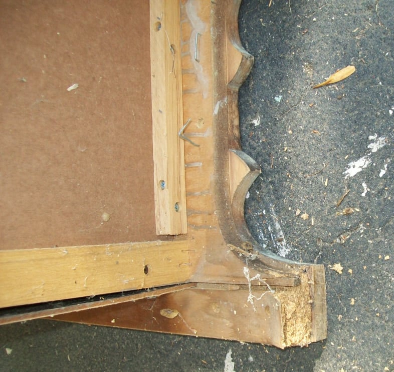 damaged nightstand leg