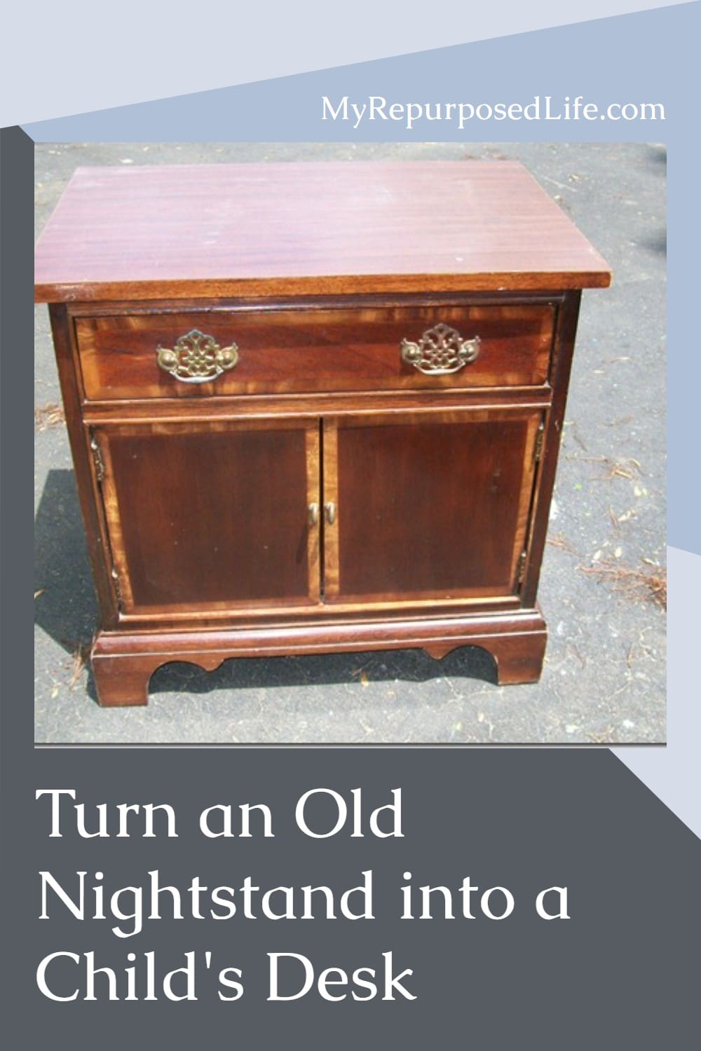 Repurposed Nightstand into Child’s Desk via @repurposedlife