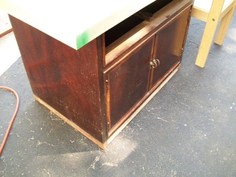 ugly bottom trim around the nightstand