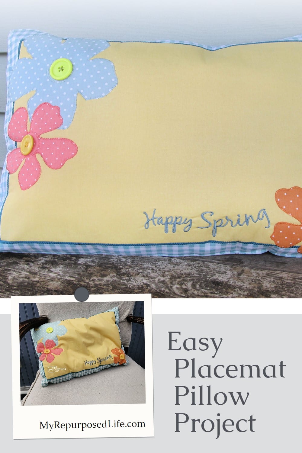 Transform your plain placemats into stylish pillows with our easy DIY placemat pillow tutorial. Elevate your home decor with personalized pillows made from materials you already have on hand. Follow our step-by-step instructions and create a cozy and unique accent piece for your living space. Perfect for beginners and seasoned DIYers alike. Start your project today! #MyRepurposedLife #easy #pillow via @repurposedlife