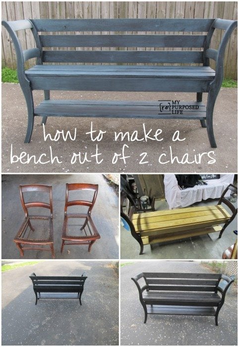 My Repurposed Life How to make a repurposed furniture Chair Bench