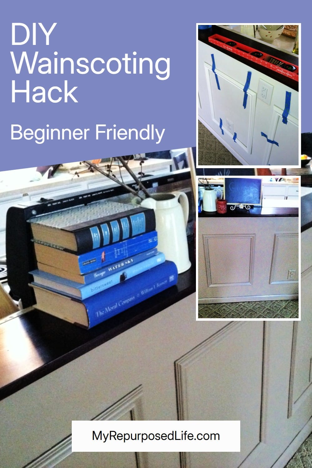 beginner friendly DIY wainscoating via @repurposedlife