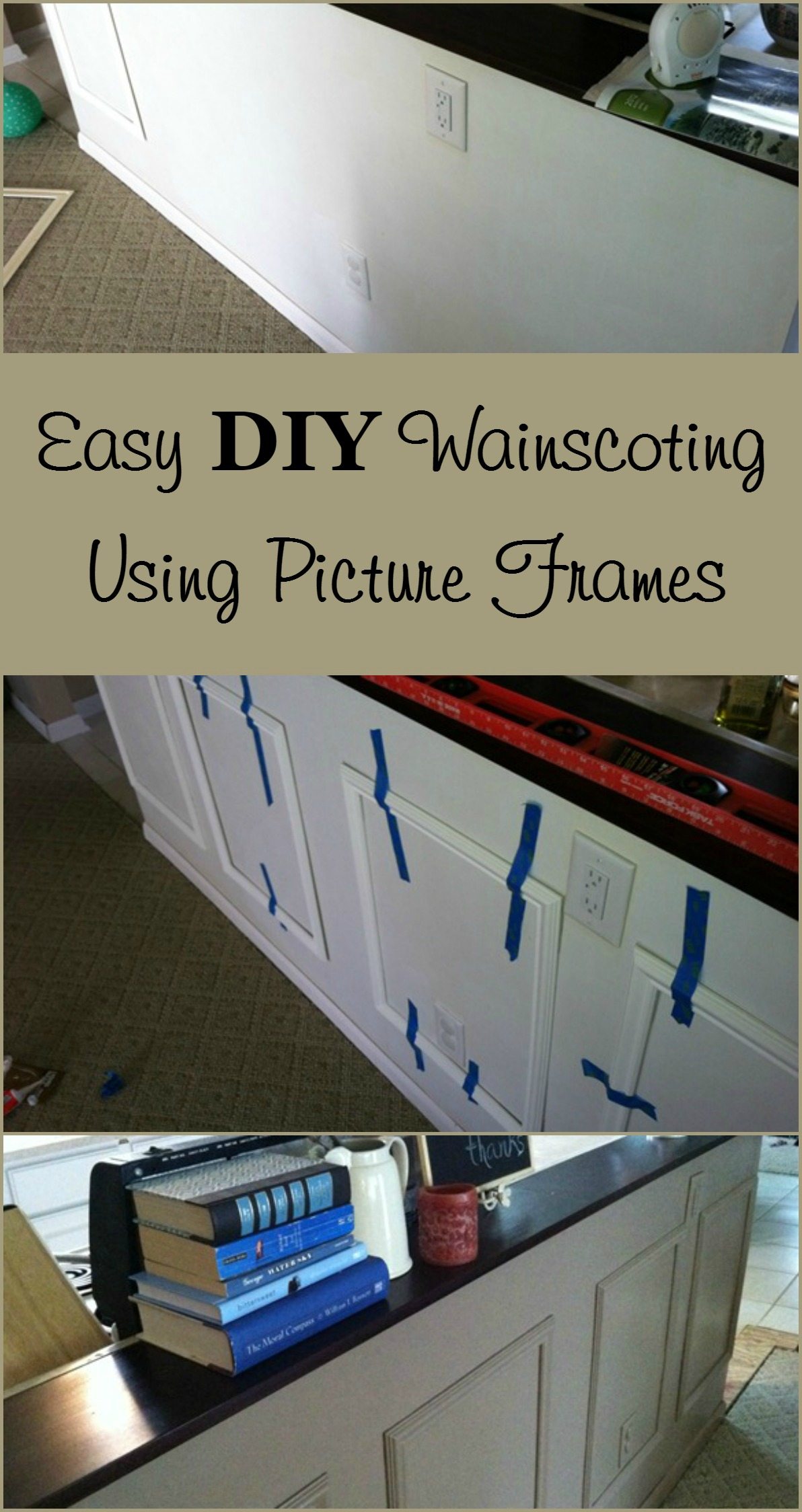 picture frame wainscoting My Repurposed Life®