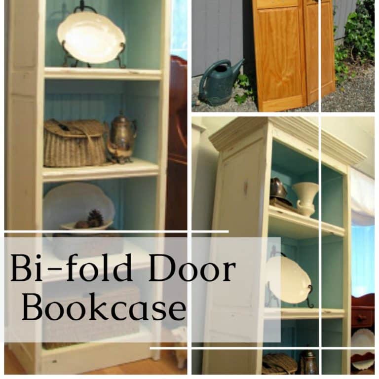 Repurposed Bi-fold Doors Bookcase