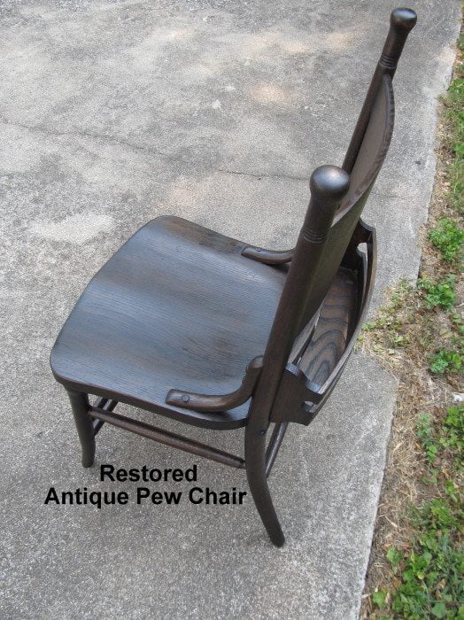 restored antique pew chair