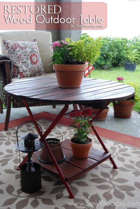 outdoor table makeover