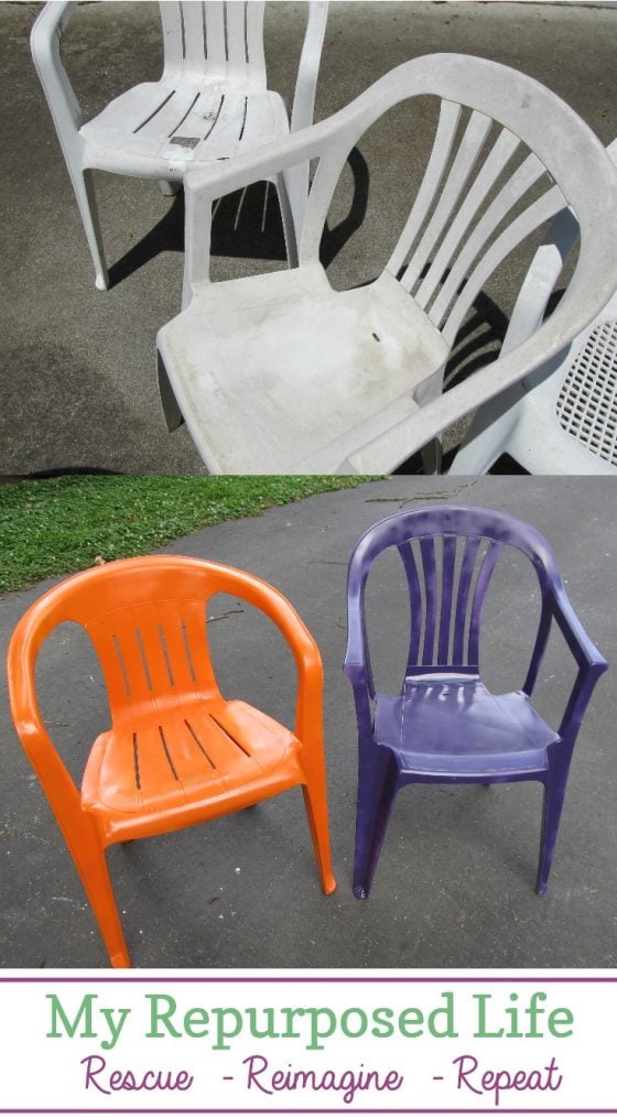 spray paint plastic chairs