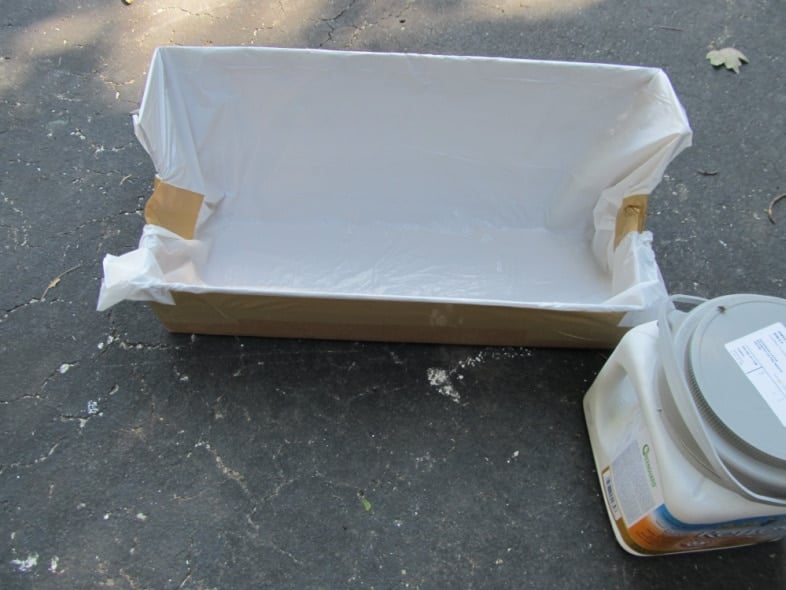 line cardboard box with plastic garbage bag