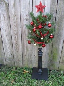 upcyled chair spindle Christmas Trees {craft fail?}