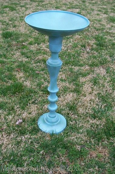 candlestick birdbath aqua birdbath