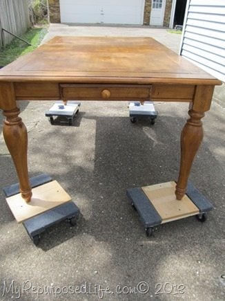 large wooden dining table