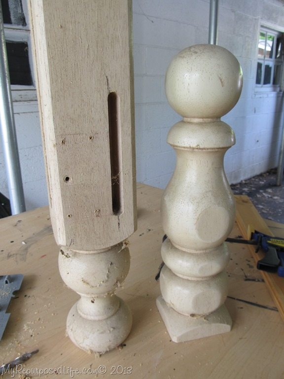 Repurposed Bed Posts {Chalkboard} My Repurposed Life®