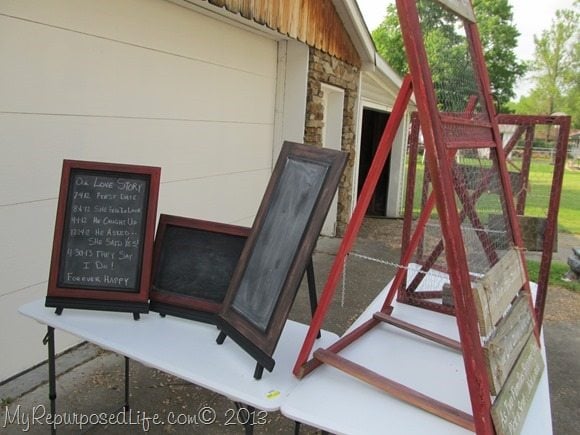 tables and chalkboards