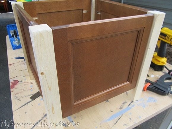 easy planter from cabinet doors