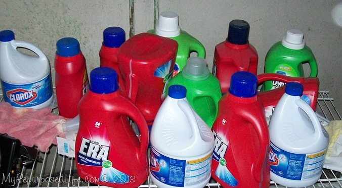 laundry detergent jugs