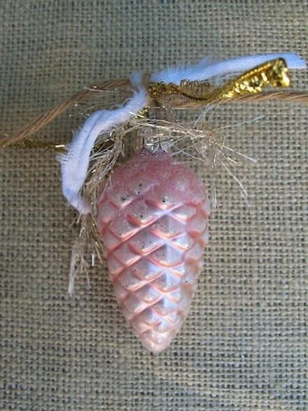 pink pine cone ornament