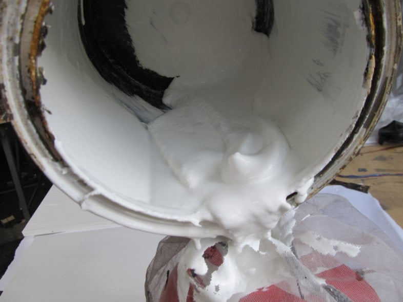 big clump in paint can